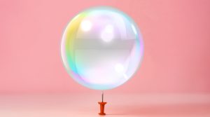 bubble resting above a push pin